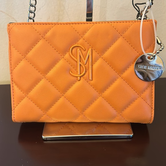 Steve Madden Handbags - Steve Madden  bright orange crossbody bag with silver hardware. BNWOTS!